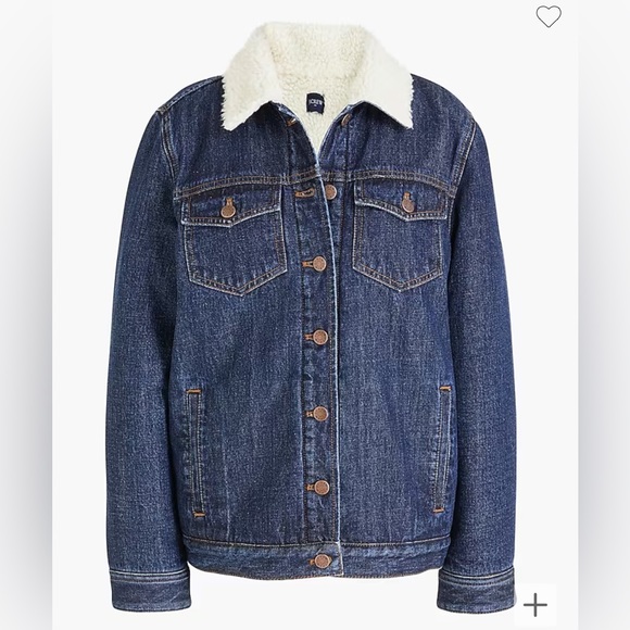 J Crew Sherpa Lined Jean Jacket - Picture 1 of 5